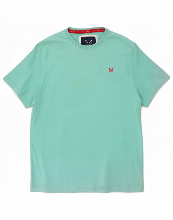 Crew Clothing Męski T-Shirt Top, duży, turkusowy, bawełniany