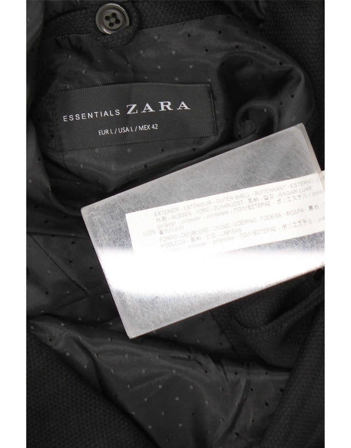 Zara Męska marynarka zapinana na 2 guziki UK 40, duża, czarna, poliester