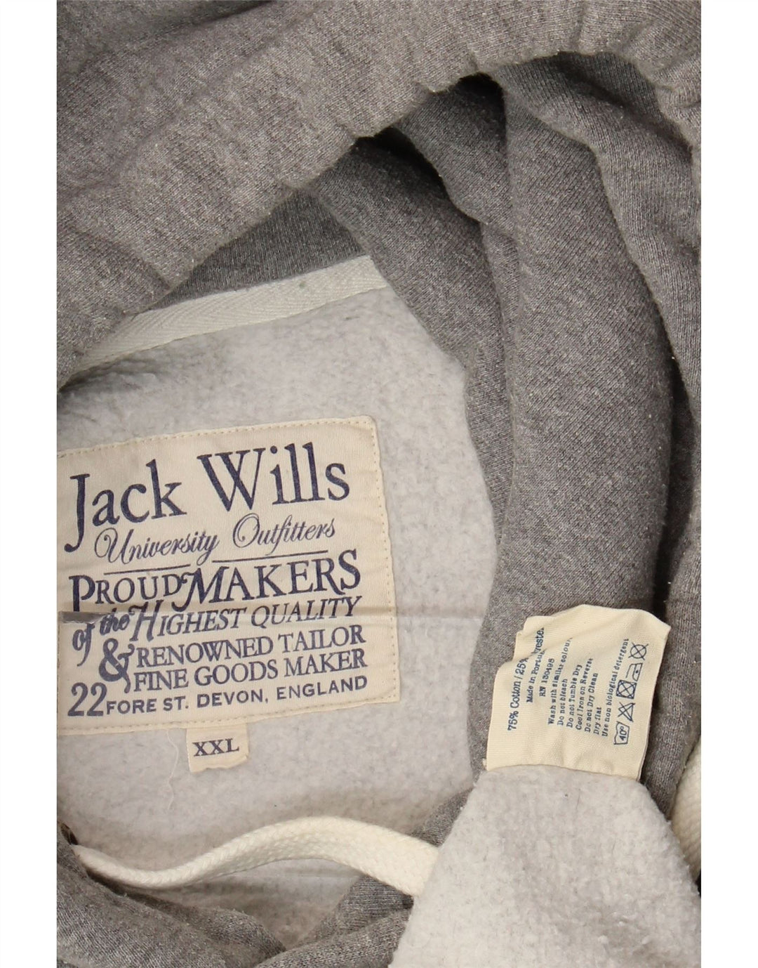 Męski sweter z kapturem Jack Wills, 2XL, szary, bawełniany