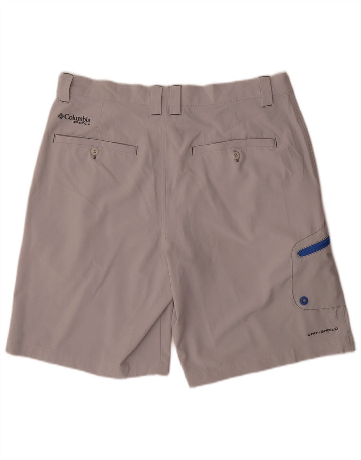 Męskie spodenki cargo Columbia Omni-Shield W34, duże, szare, poliestrowe