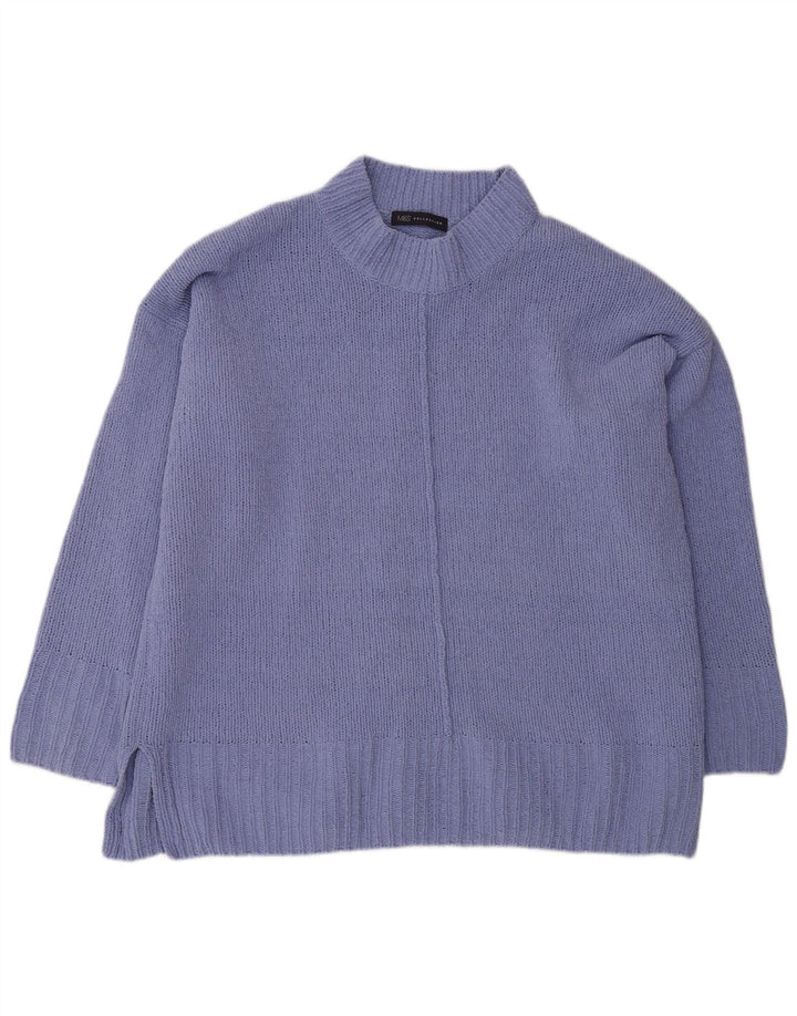 Marks & Spencer Damski sweter oversize z golfem, UK 18 XL, fioletowy