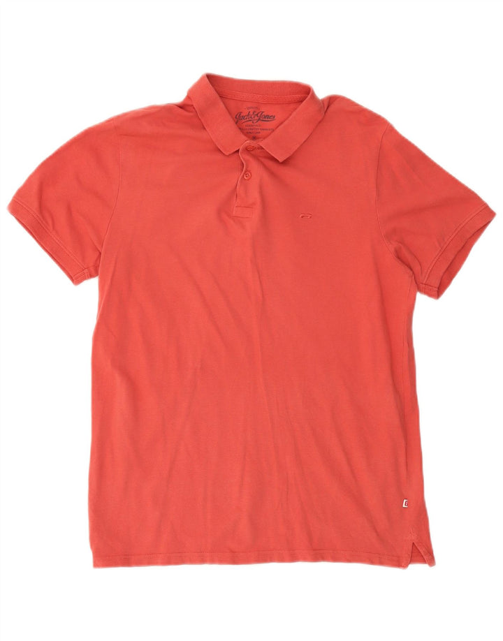 Męska koszulka polo JACK & JONES, średnioróżowa, bawełniana