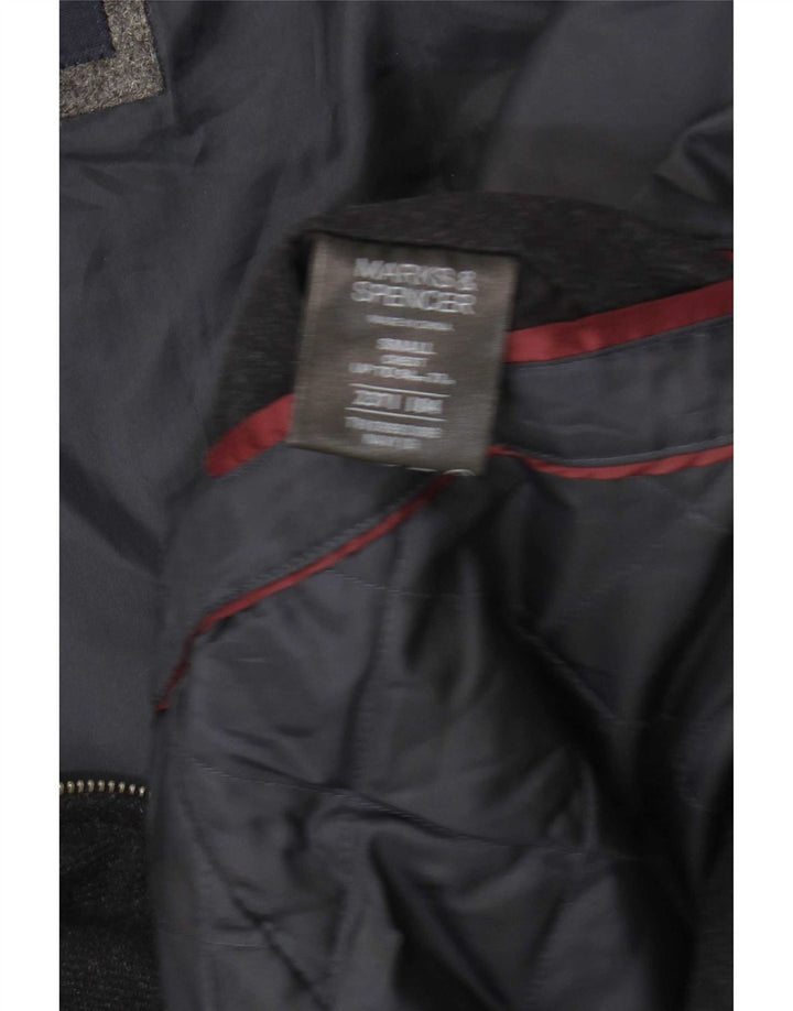 Męska kurtka bomber Marks & Spencer UK 36, mała, granatowa, wełniana