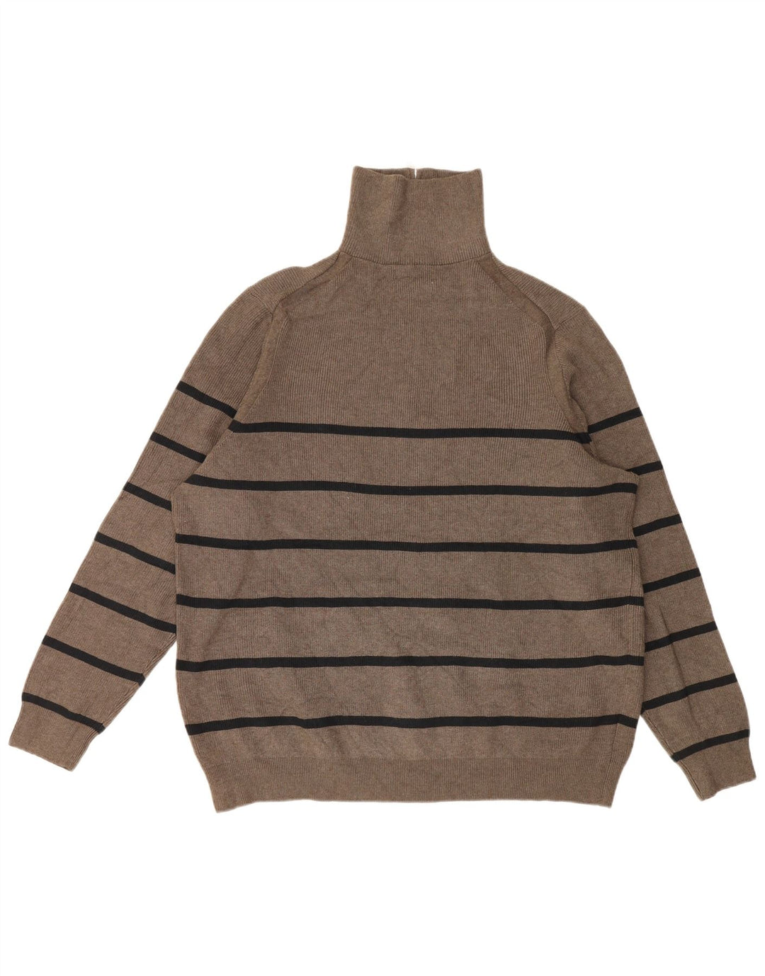 Marks & Spencer Męski sweter z zamkiem błyskawicznym 2XL, szary, poliestrowy w paski
