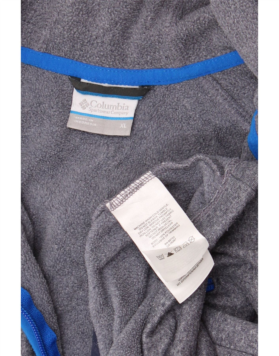 Męski sweter z kapturem i zamkiem COLUMBIA XL, granatowy, nakrapiany poliester