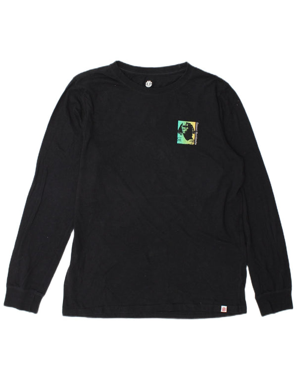 Element Mens Graphic Top Long Sleeve Medium Black Cotton