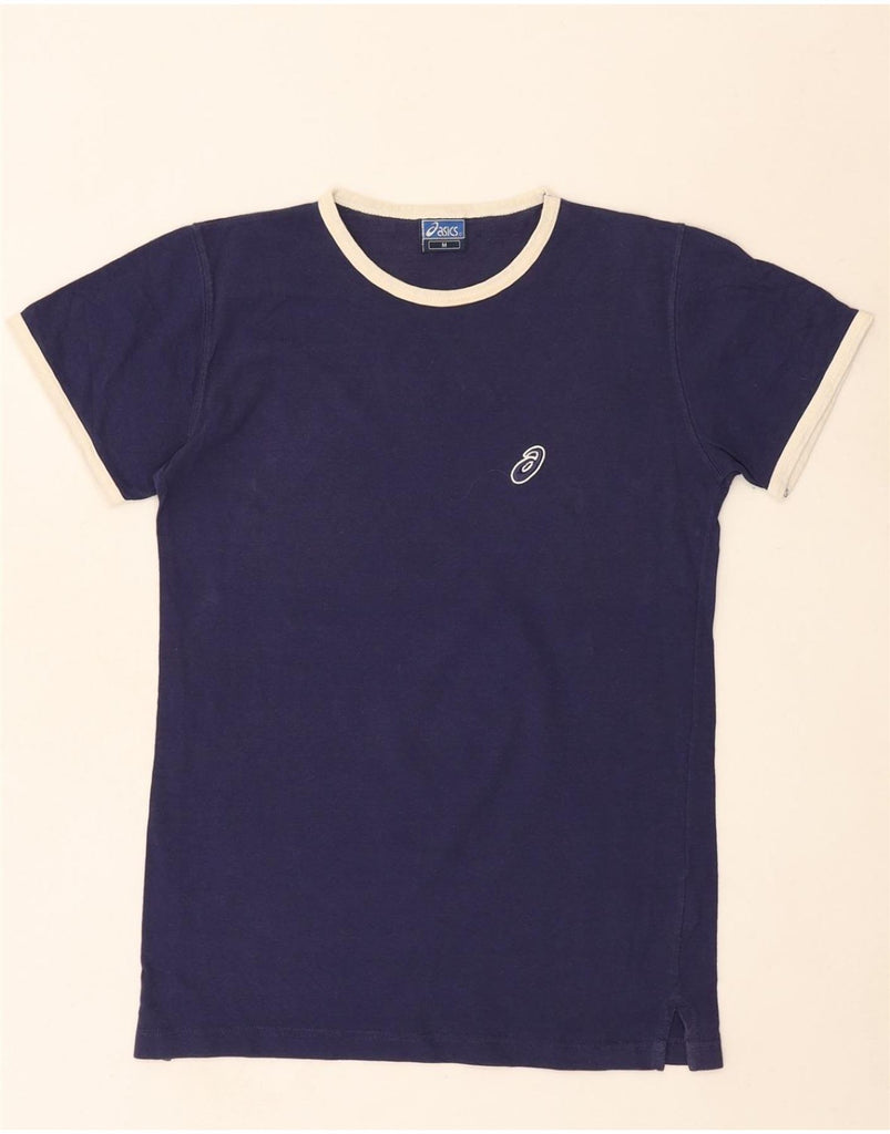 ASICS Womens T-Shirt Top UK 14 Medium Blue Cotton Vintage Asics and Second-Hand Asics from Messina Hembry 