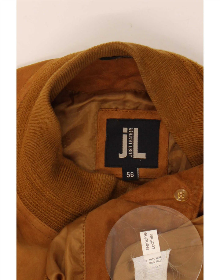 Vintage męska zamszowa kurtka bomber IT 56 3XL brązowa skóra