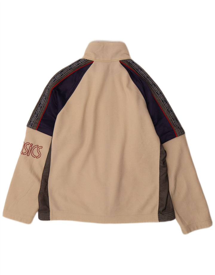 Męska kurtka dresowa ASICS z grafiką, w kolorze średniego beżu