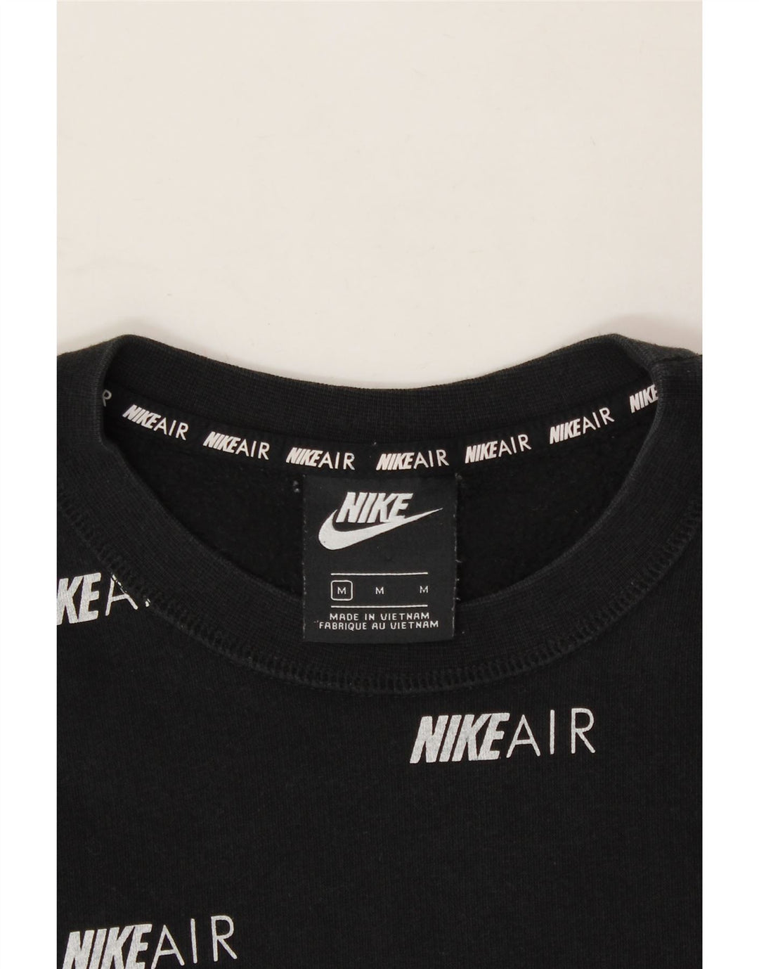 NIKE Womens Crop Oversized Sweatshirt Jumper UK 14 Medium Black Cotton Vintage Nike and Second-Hand Nike from Messina Hembry 