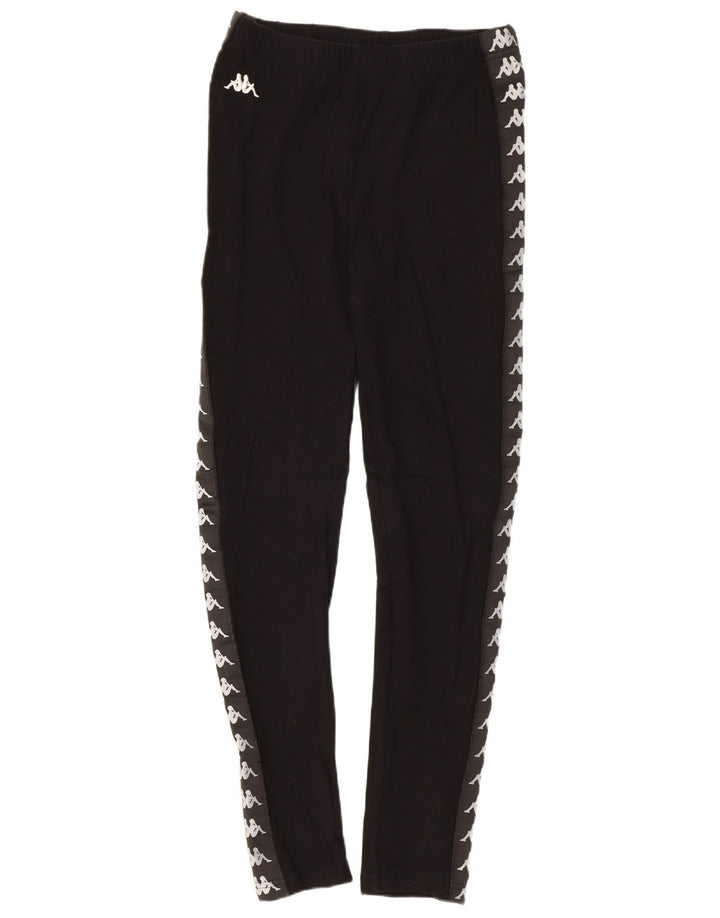 Damskie legginsy Kappa Graphic UK 8 Small, czarne, bawełniane