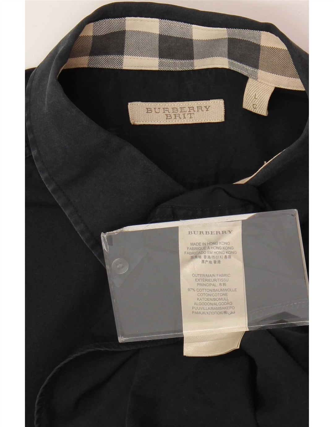 Koszula męska BRIT Burberry, duża, granatowa, bawełniana