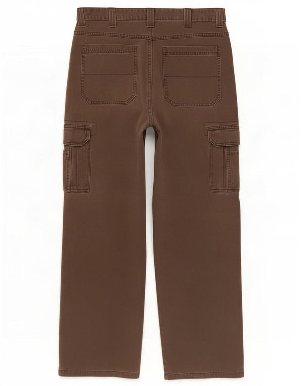 Spodnie męskie Wrangler Straight Cargo W34 L32 Brązowe bawełniane