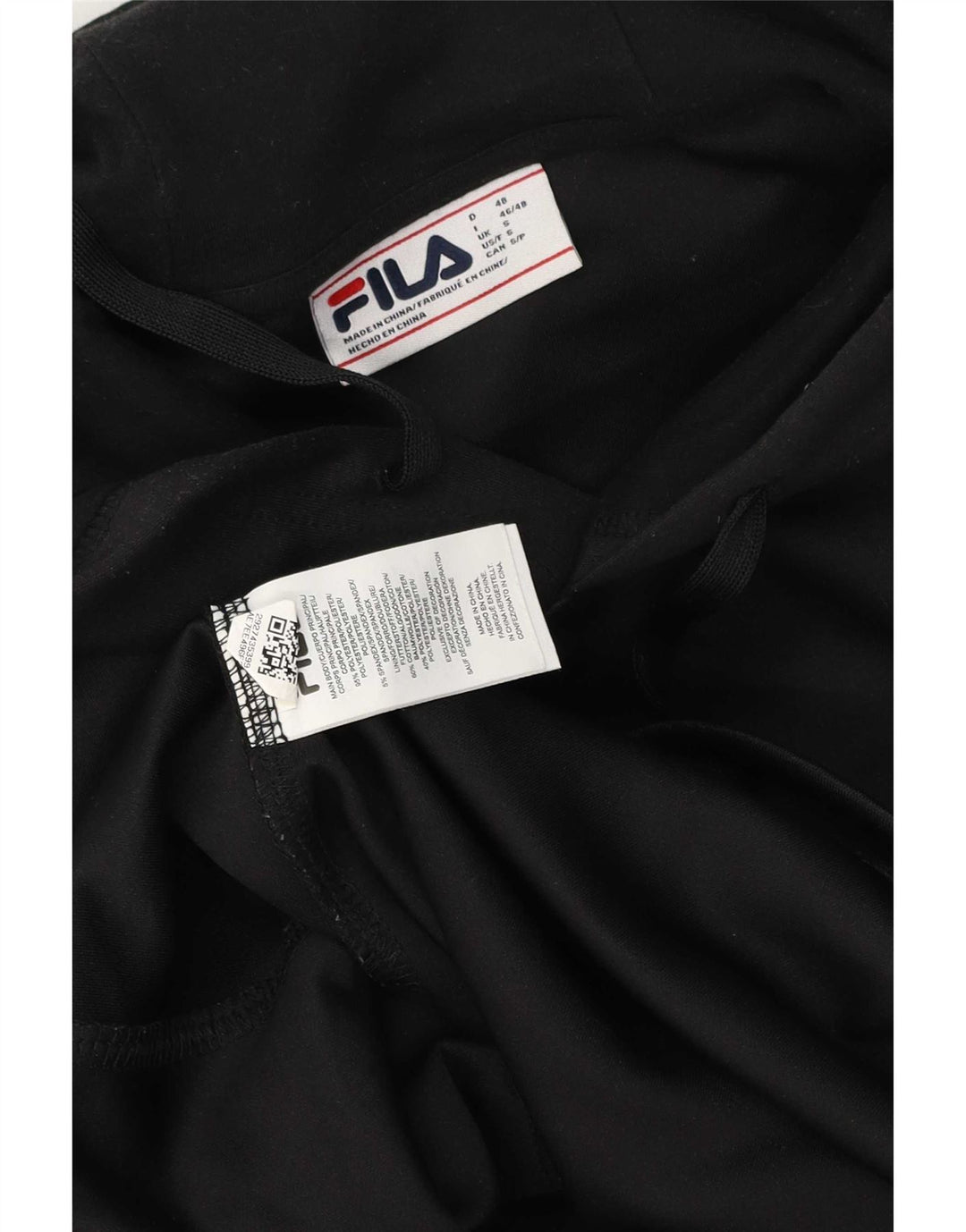 Męski sweter z kapturem Fila, mały, czarny, poliestrowy