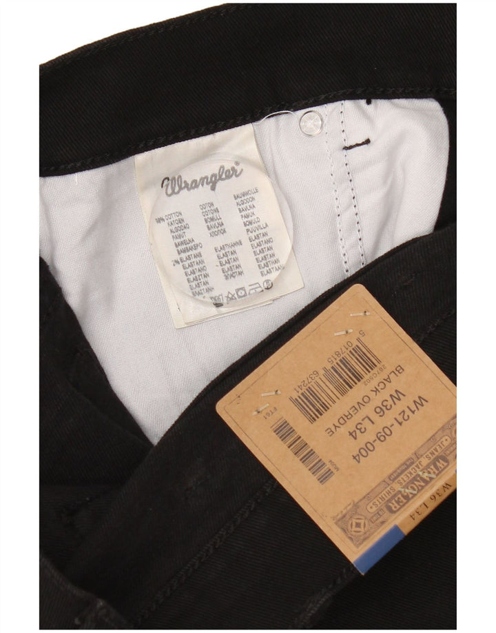 Męskie proste dżinsy Wrangler W36 L34, czarne, bawełniane