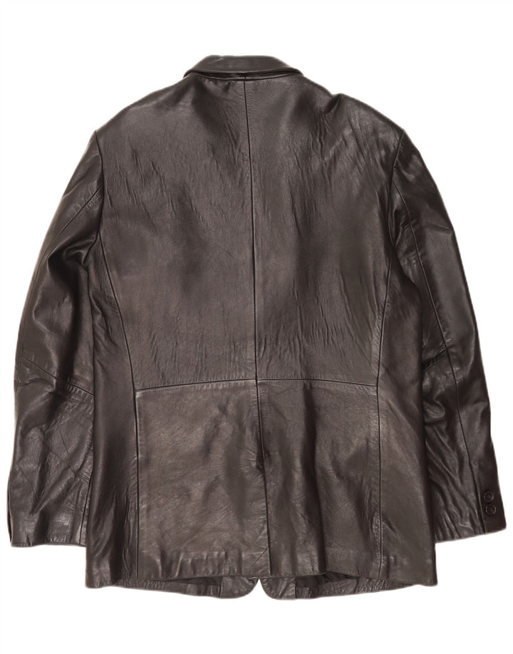 Mexx Męska skórzana marynarka zapinana na 2 guziki IT 52 XL Czarna skóra