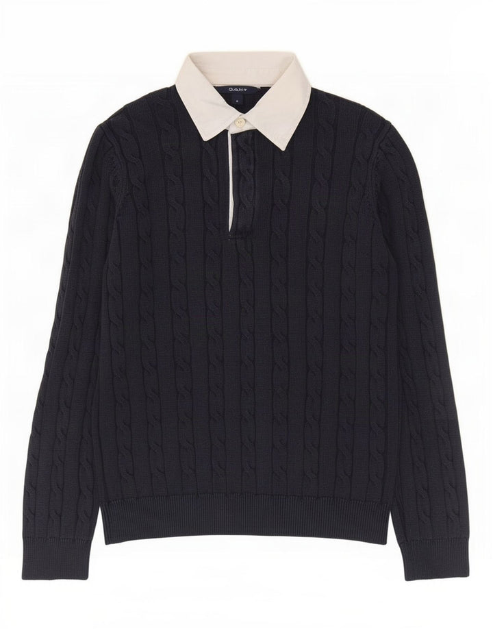 Męski sweter polo Gant, mały, granatowy