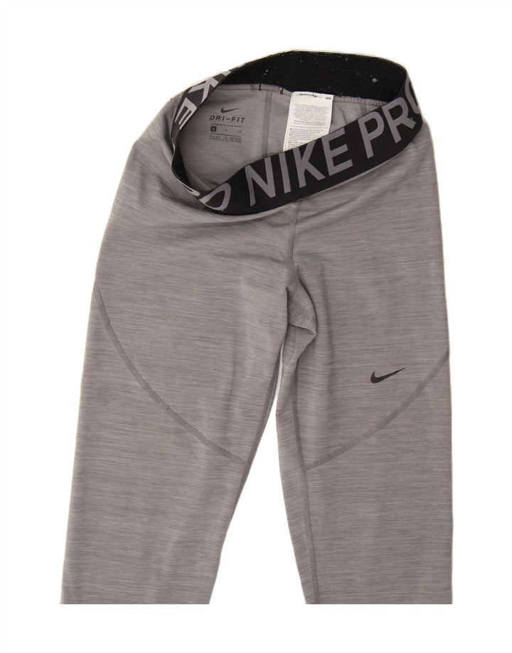 NIKE Womens Graphic Leggings UK 10 Small  Grey Polyester Vintage Nike and Second-Hand Nike from Messina Hembry 