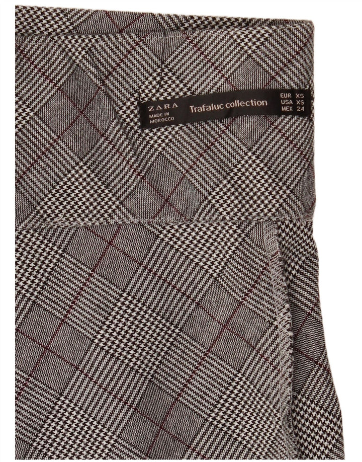 Damska spódnica mini z wysokim stanem Zara XS W26 w szarą kratę