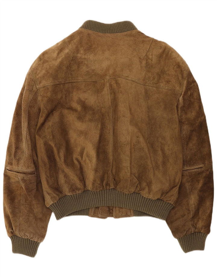 Męska zamszowa kurtka bomber Pierre Cardin EU 52 XL, skóra khaki