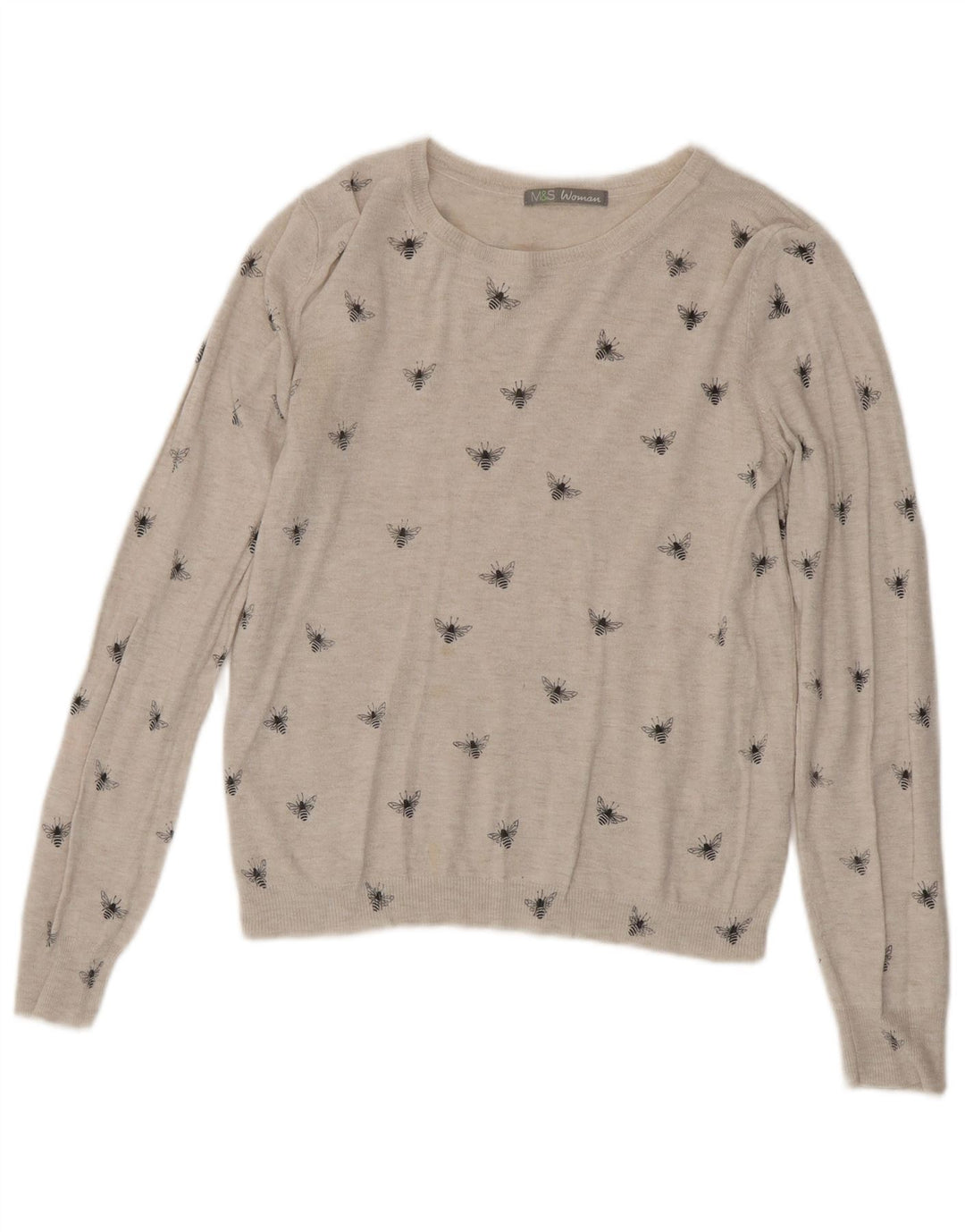 Marks & Spencer Damski sweter z dekoltem w łódkę, UK 8, mały, szary