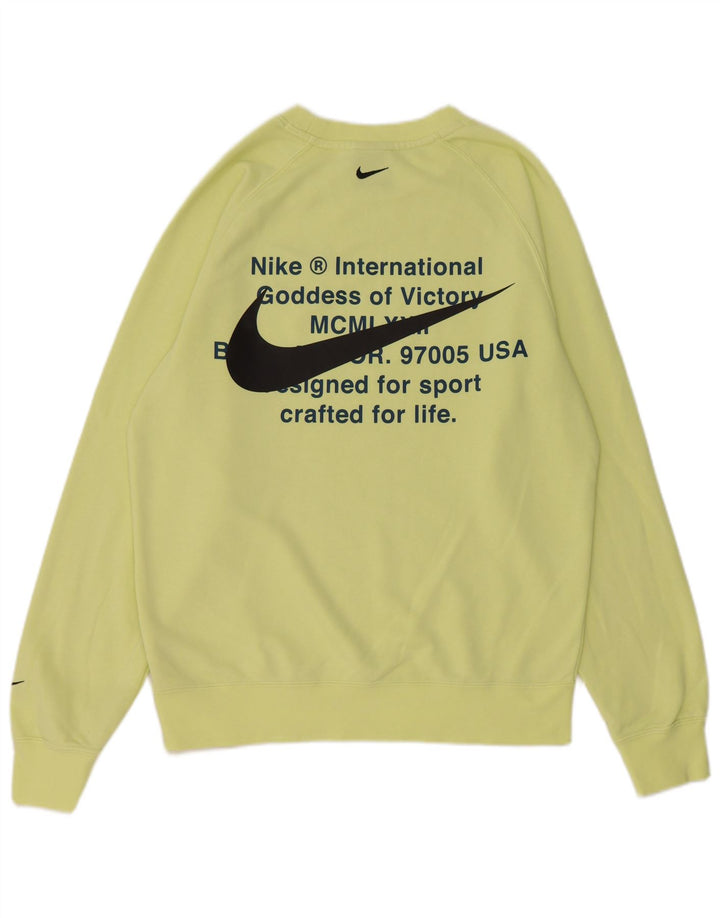 Męski sweter z grafiką Nike, mały, żółty, bawełniany