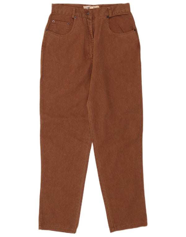 Malinowe damskie jeansy z wysokim stanem UK 14 Medium W30 L29 Brązowa bawełna