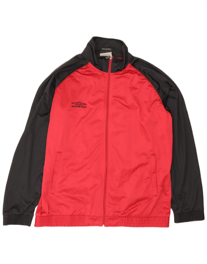 Męska kurtka dresowa Umbro UK 47/49 2XL Czerwony poliester z blokami kolorów