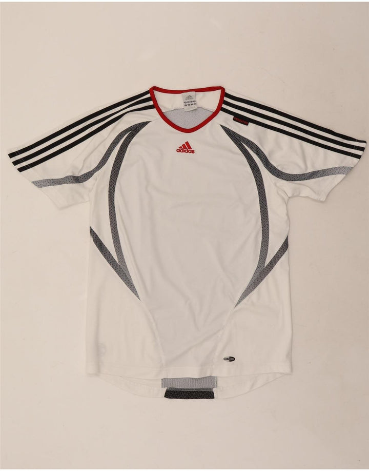 Adidas Męski T-shirt Climacool Top Średni Biały Poliester z blokami kolorów