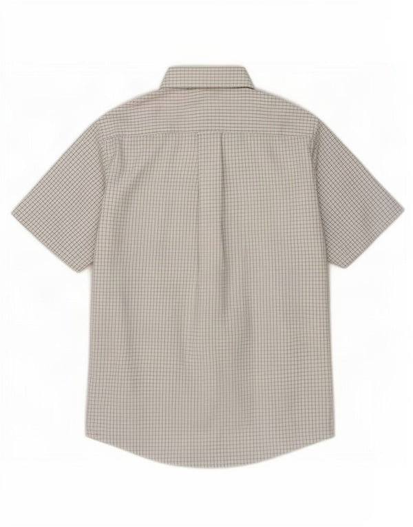 Orvis Mens Short Sleeve Shirt Medium White Gingham Cotton