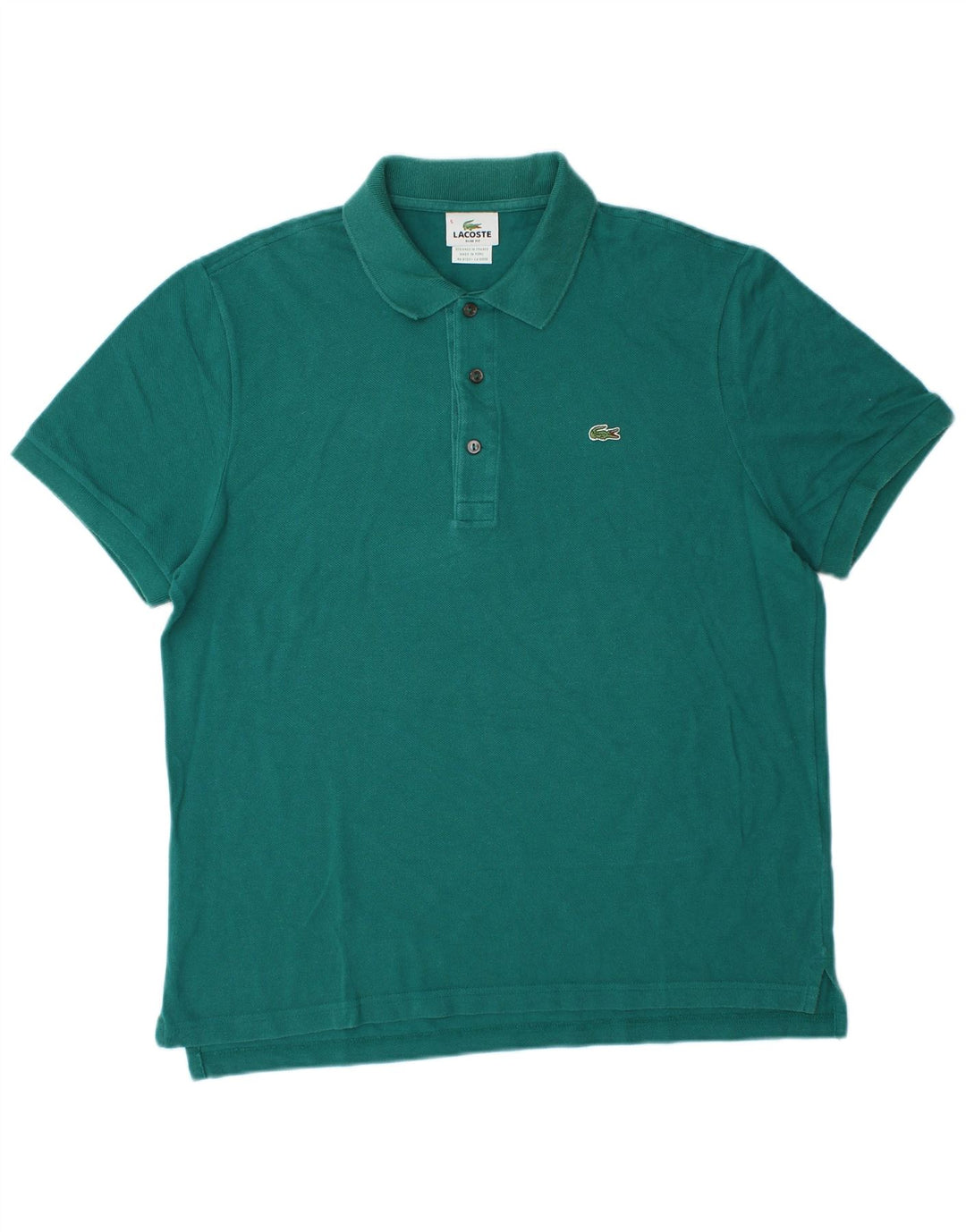 Męska koszulka polo LACOSTE Slim Fit, rozmiar 5, duża, zielona bawełna