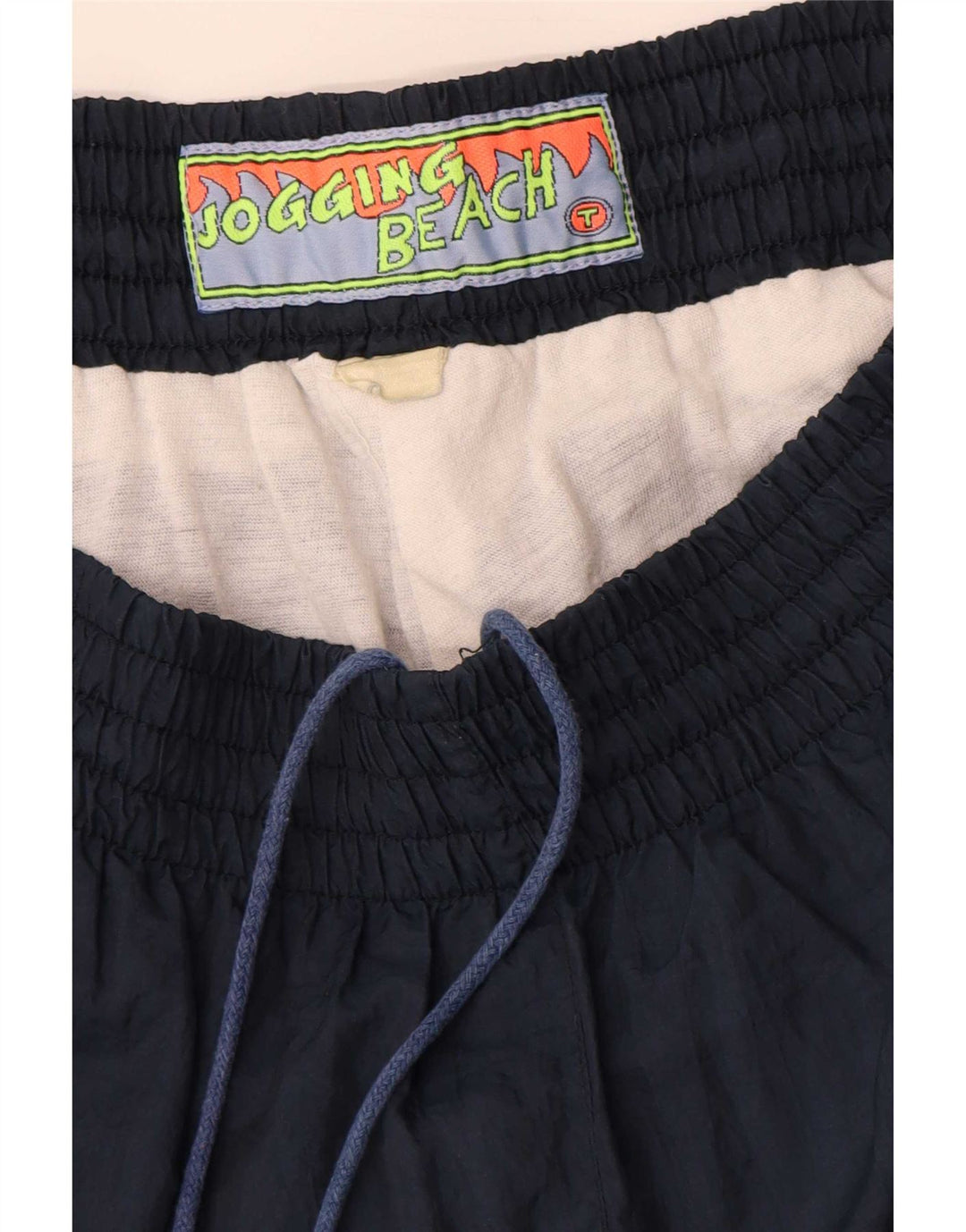 Vintage męski dres z kapturem i luźnym krojem, średni granatowy