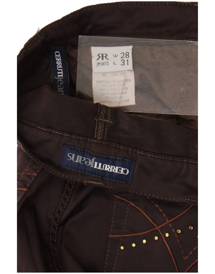 Spodnie damskie Cerruti 1881 Bootcut W28 L31 Brązowy poliamid