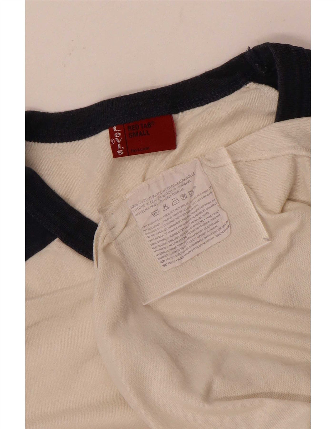 Męski graficzny top Levi's z długim rękawem, mały, biały, bawełniany