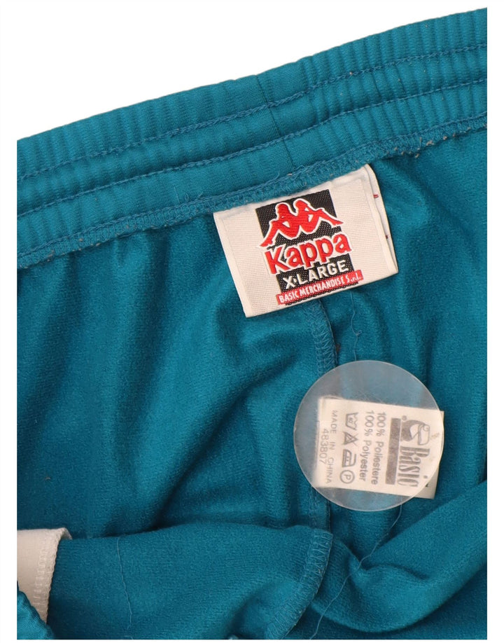 Męskie spodnie dresowe Kappa z grafiką XL, niebieski, poliester z blokami kolorów