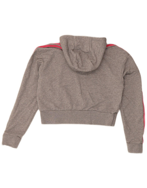 Adidas Dziewczęca Graficzna Bluza Z Kapturem 13-14 Lat Szara Bawełniana Sportowa