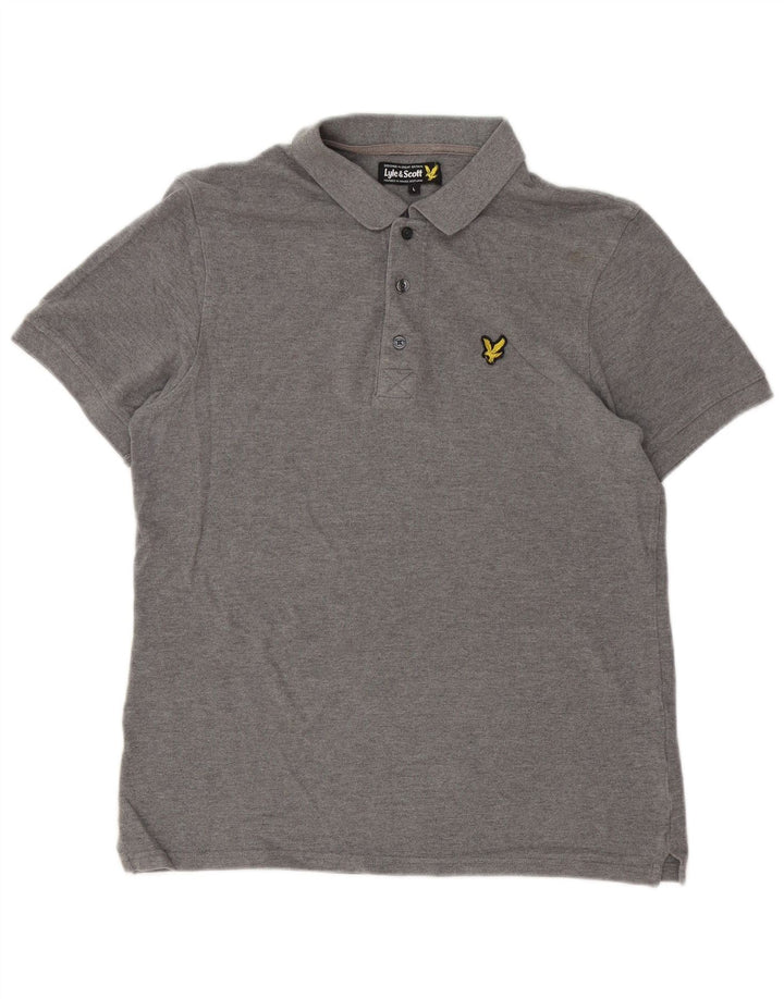 Męska koszulka polo Lyle & Scott, duża, szara, bawełniana