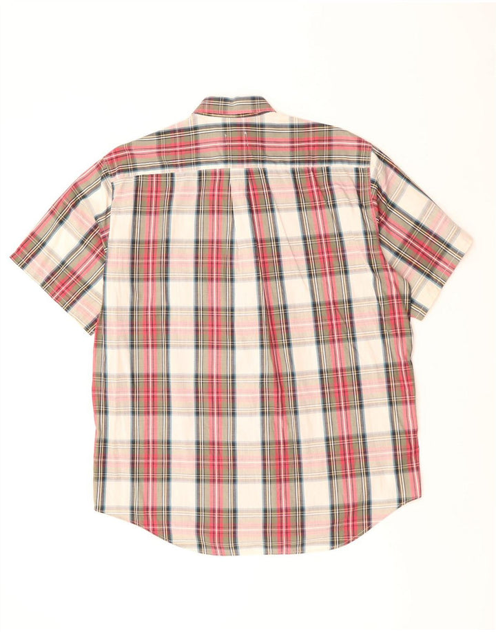 Męska koszula z krótkim rękawem BENETTON w dużą wielobarwną kratę