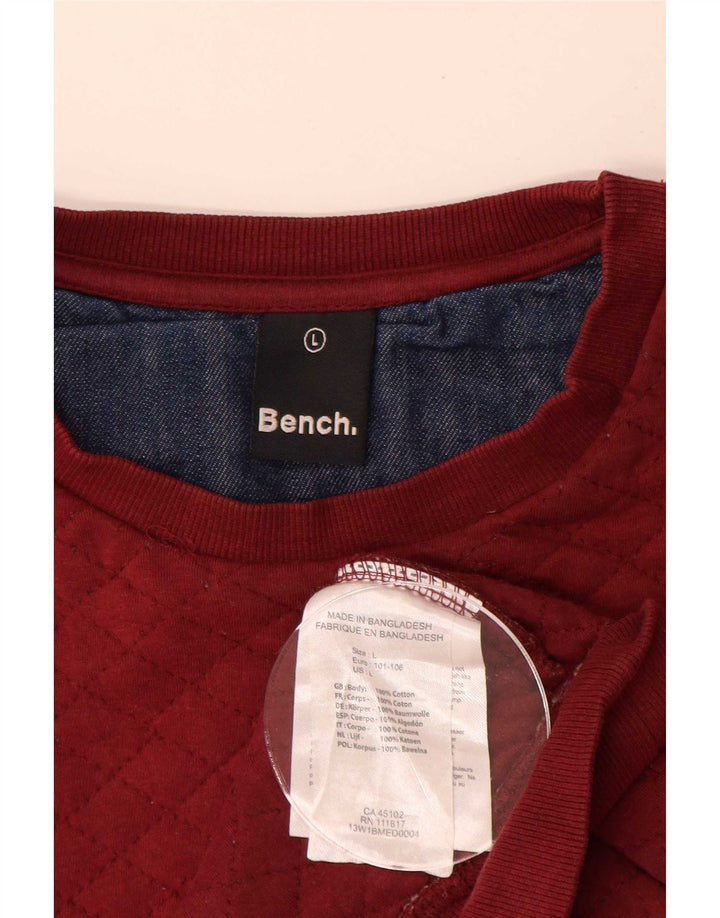 Męska bluza dresowa Bench, duża, czerwona, bawełniana w bloki kolorów
