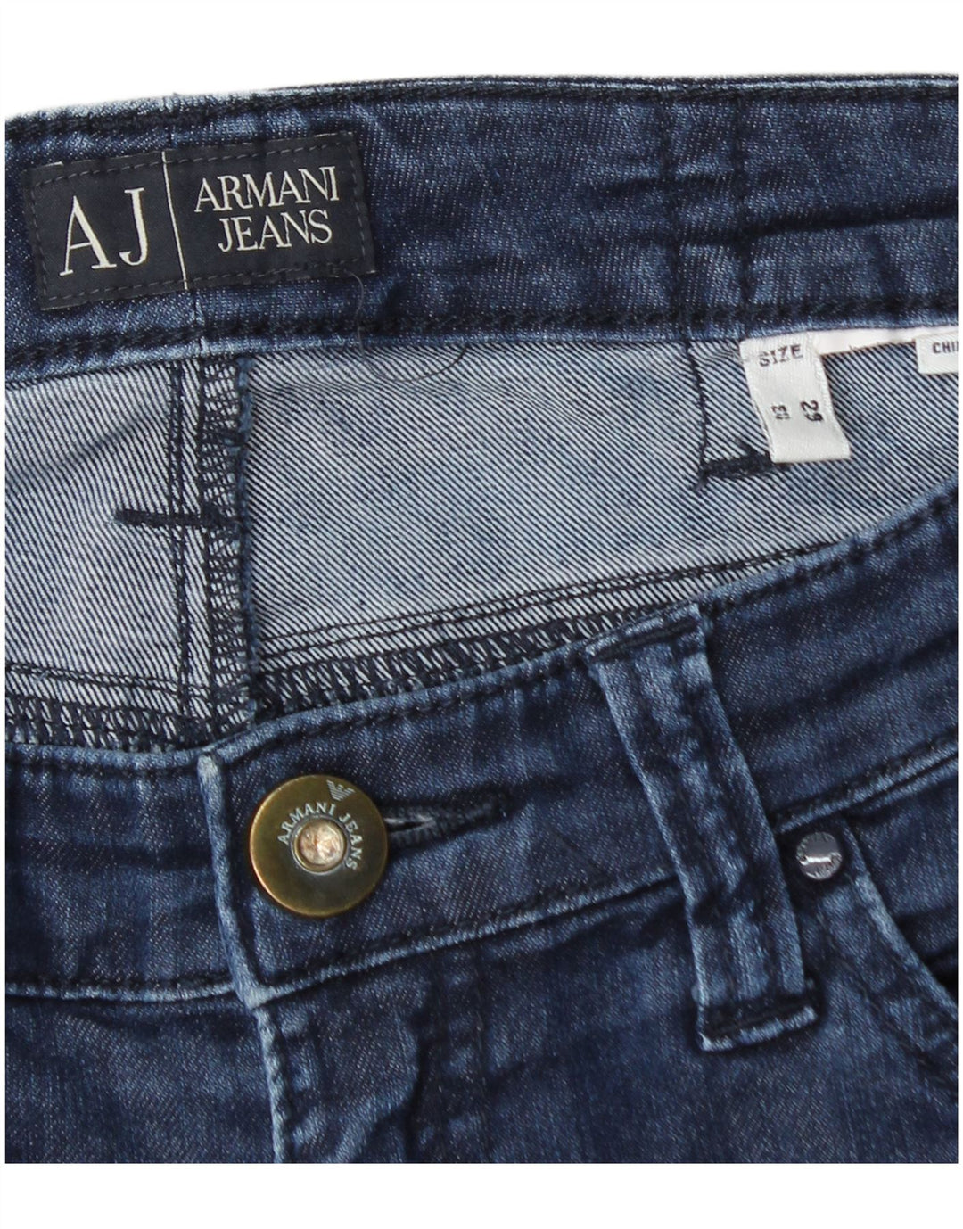 Damskie proste dżinsy Armani W29 L28 granatowe