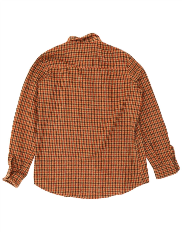 Męska koszula flanelowa w stylu vintage, w średnią brązową kratkę