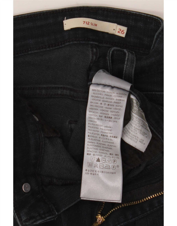 Damskie jeansy Levi's 712 Slim W26 L27 Granatowa bawełna