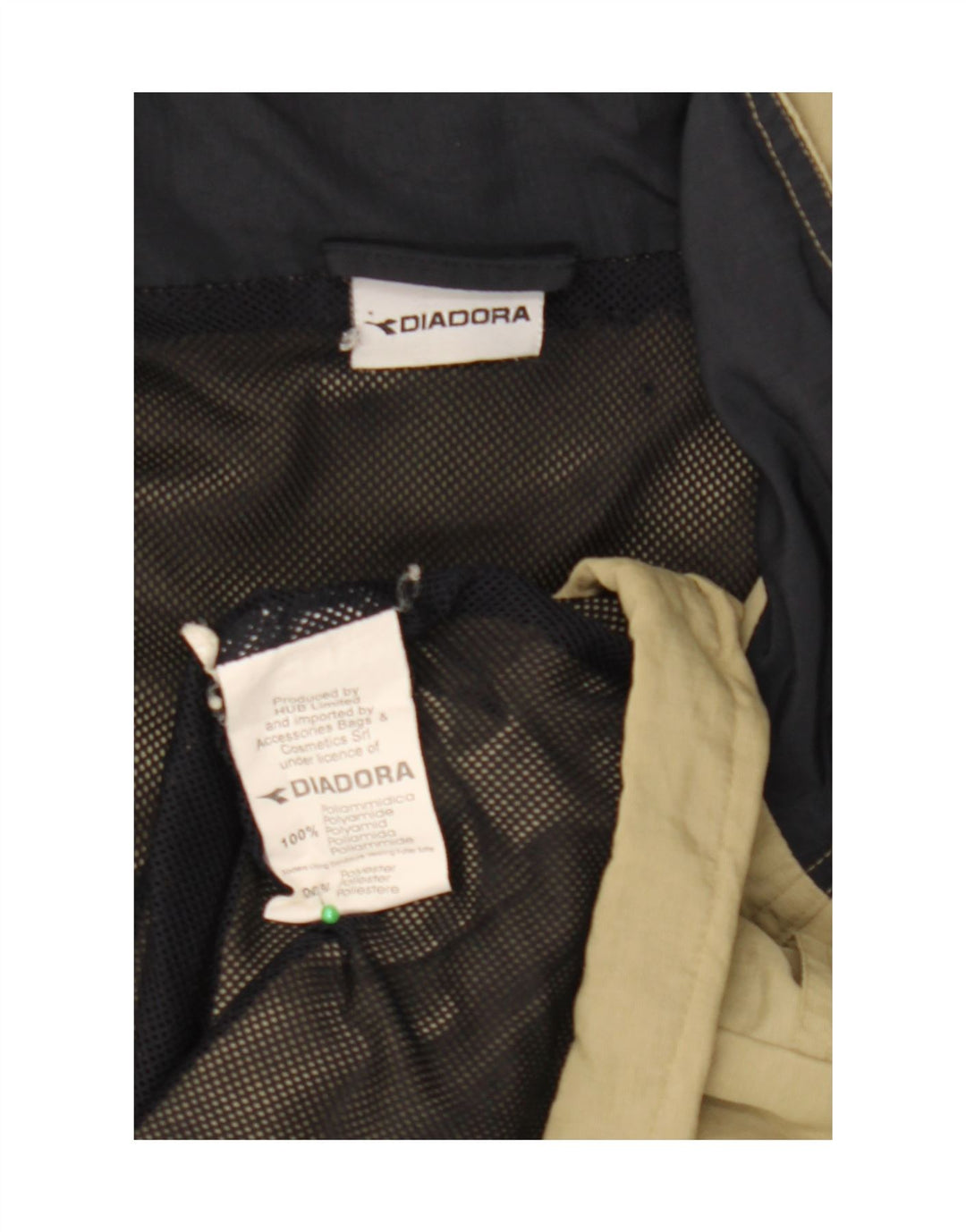 DIADORA Womens Hooded Rain Jacket UK 18 XL Khaki Polyamide Vintage Diadora and Second-Hand Diadora from Messina Hembry 