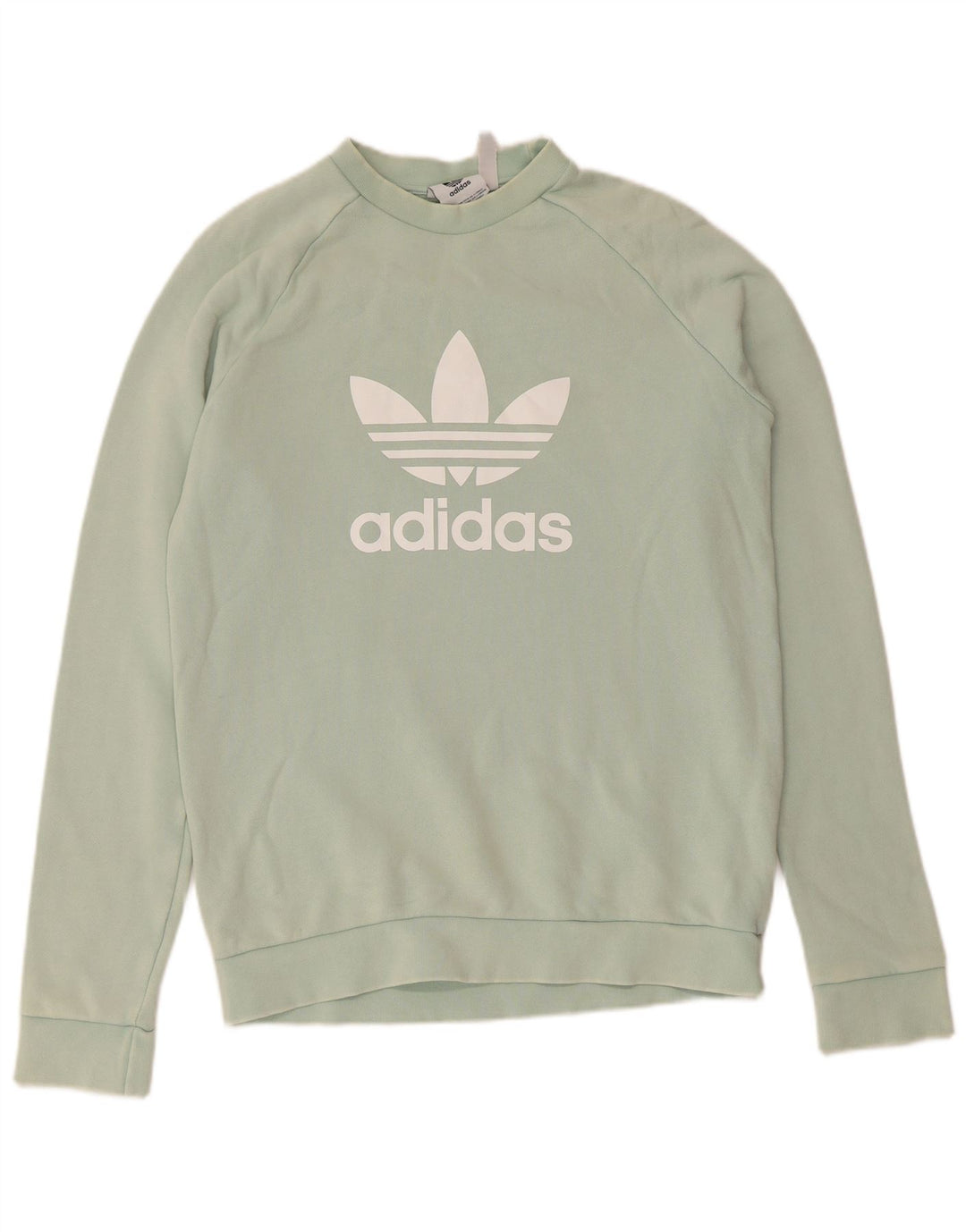 Męska bluza Adidas z grafiką, mała, turkusowa, bawełniana