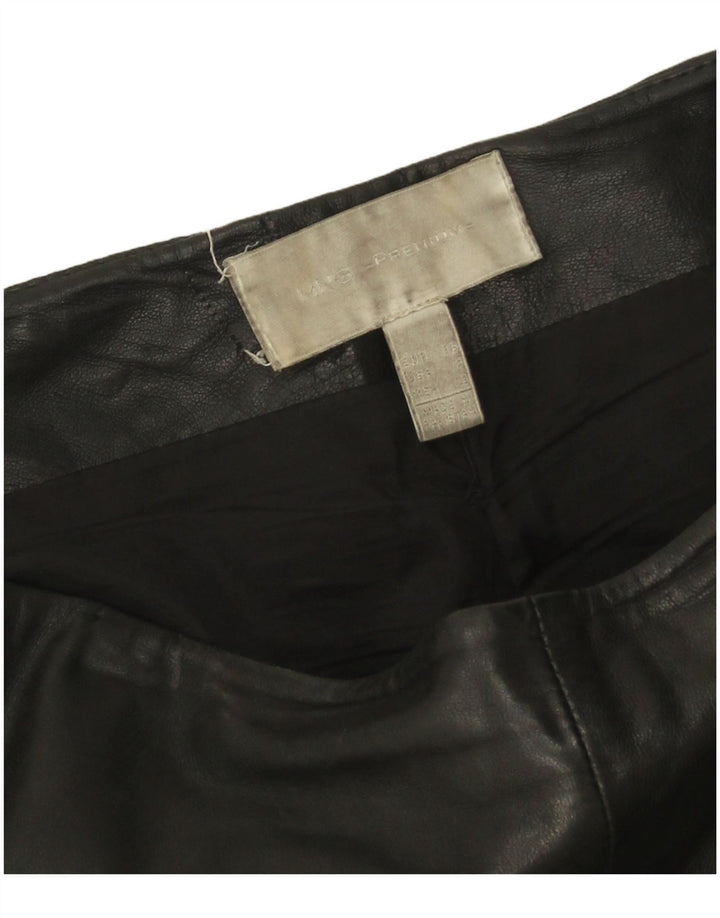 Damskie spodnie skórzane Mango EU 36 Small W24 L27 Czarna skóra