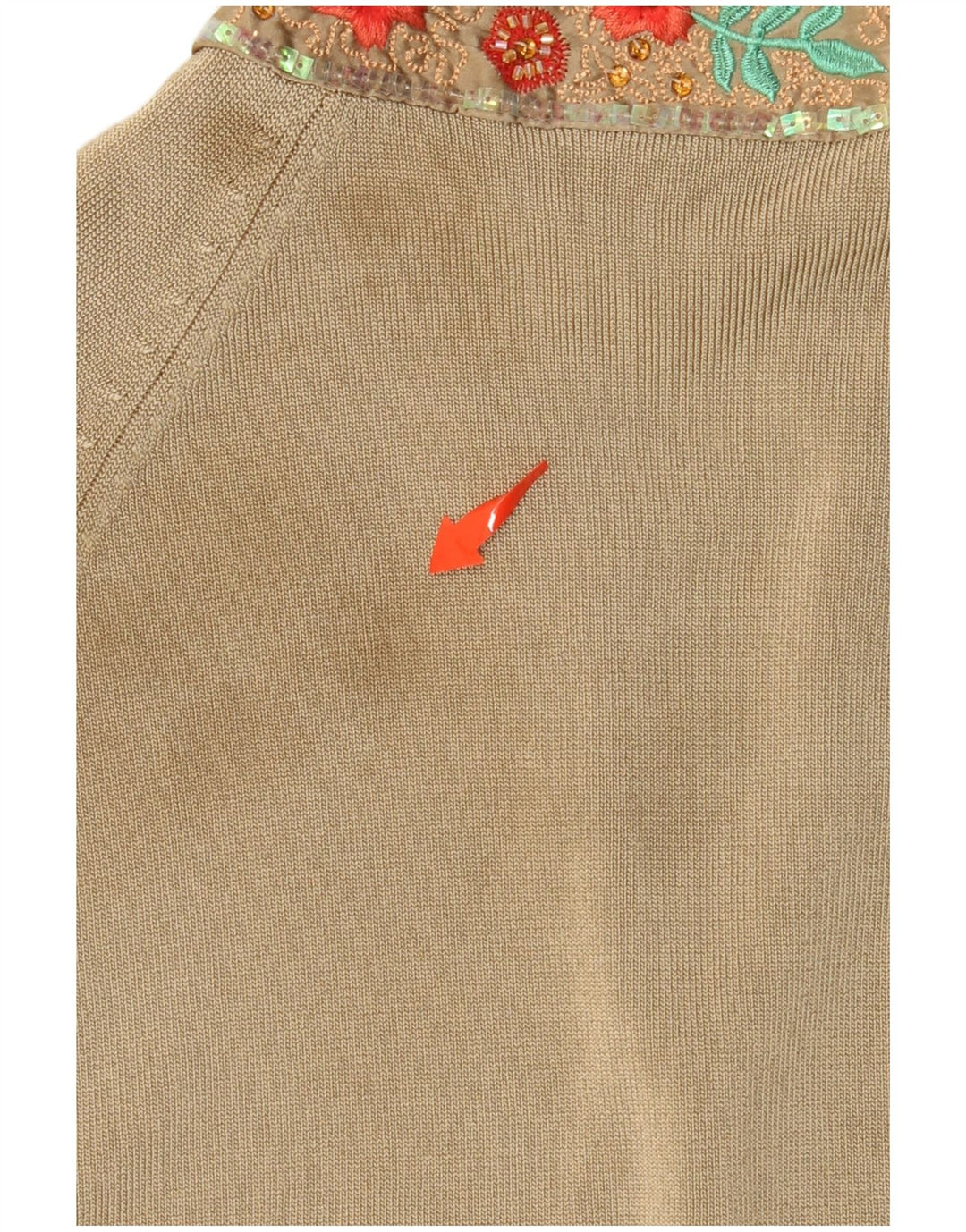 KAREN MILLEN Damski sweter kardigan z rękawem 3/4 UK 10 Small Beżowy Wiskoza