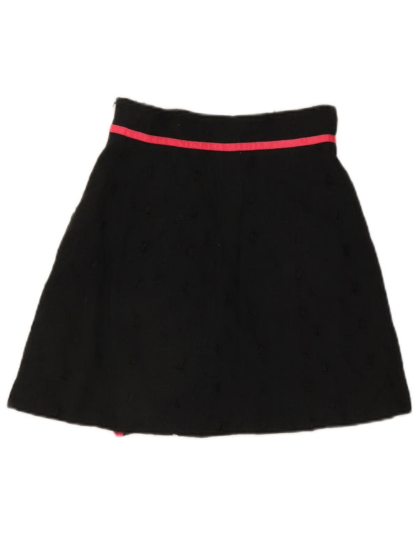 Karen Millen Damska spódnica z falbaną UK 8 Small W26 Czarna geometryczna bawełna