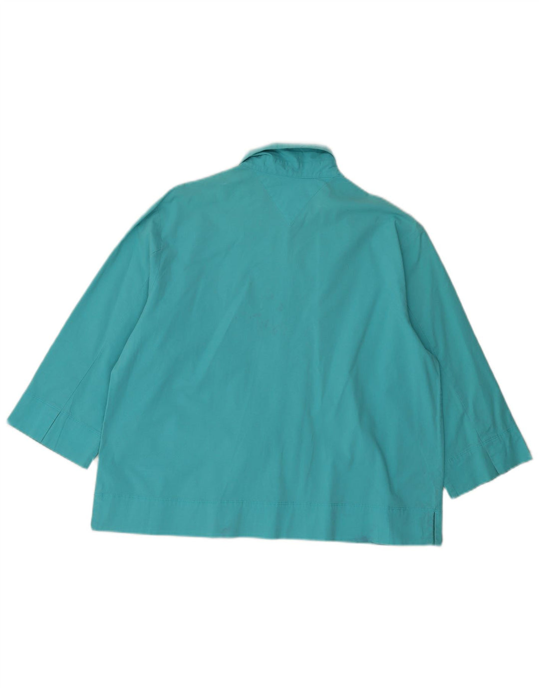 Koszula damska TOMMY HILFIGER z rękawem 3/4 US 16 2XL turkusowa bawełna