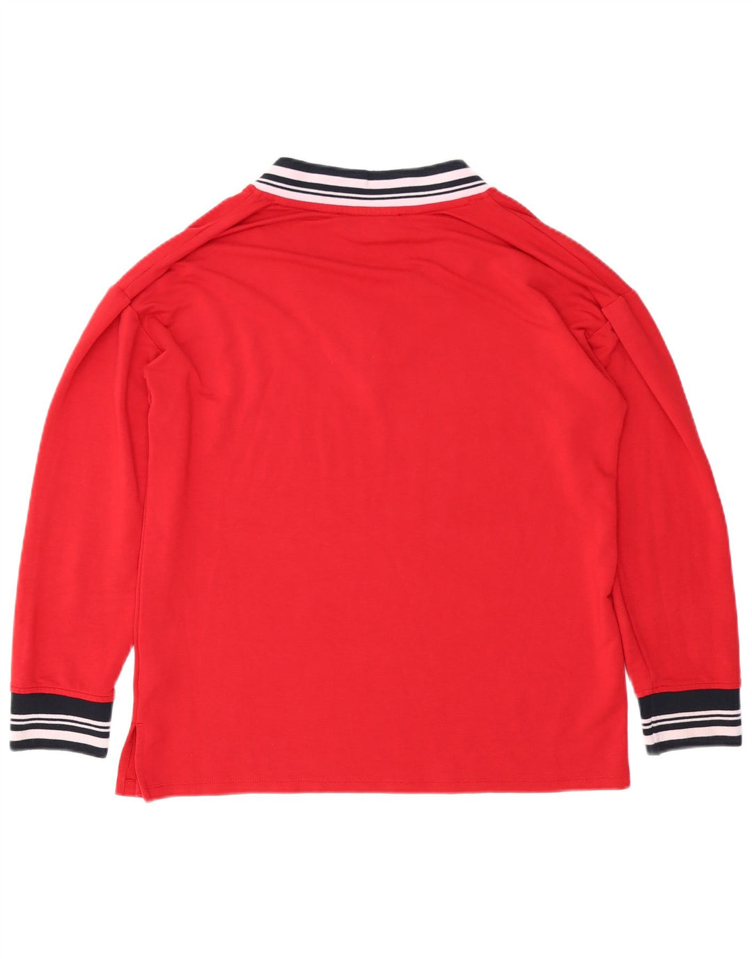 Damski top TOMMY HILFIGER z długim rękawem UK 14, średnio czerwona wiskoza