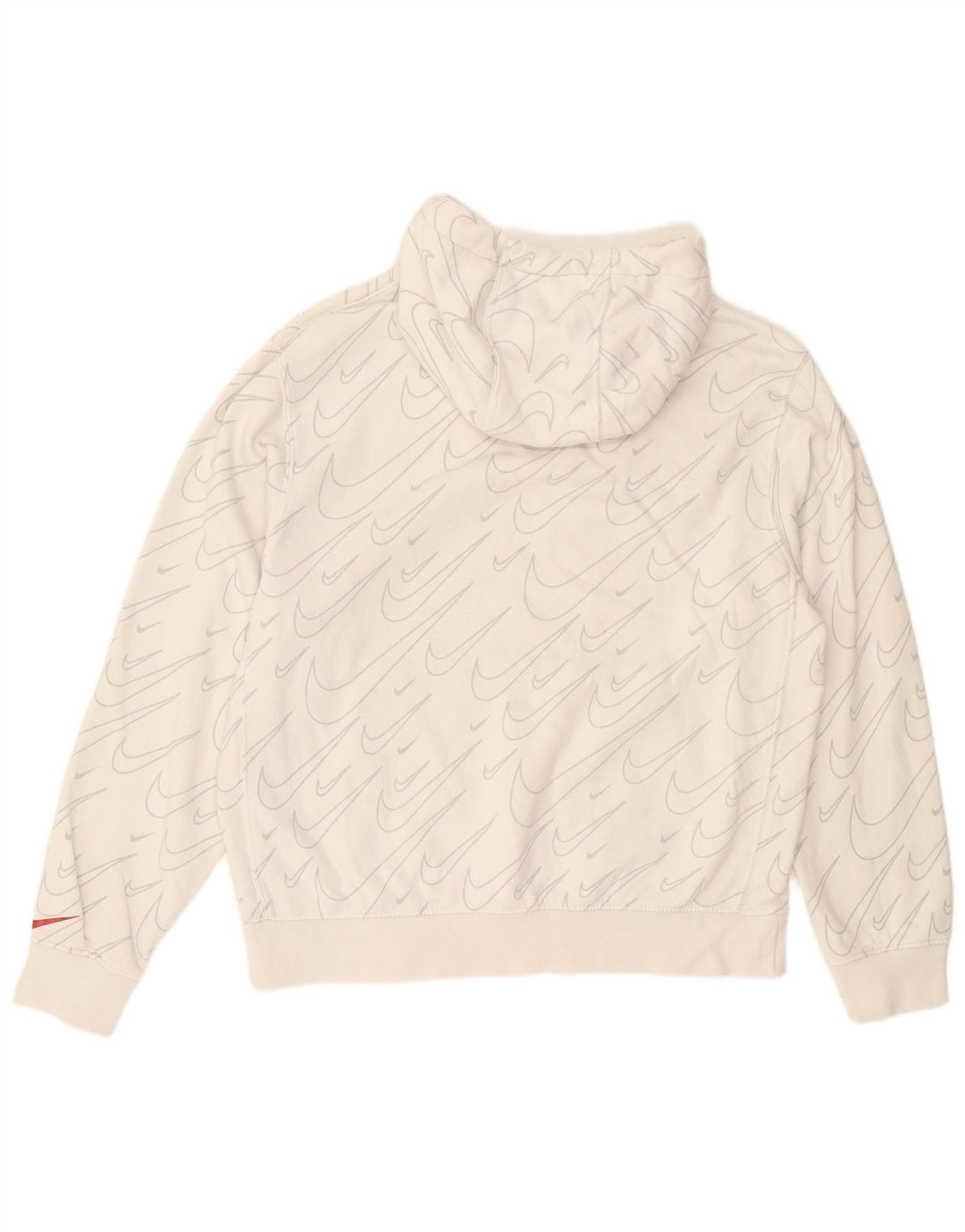 Męski sweter z kapturem Nike z grafiką, średni, złamanej bieli, bawełniany